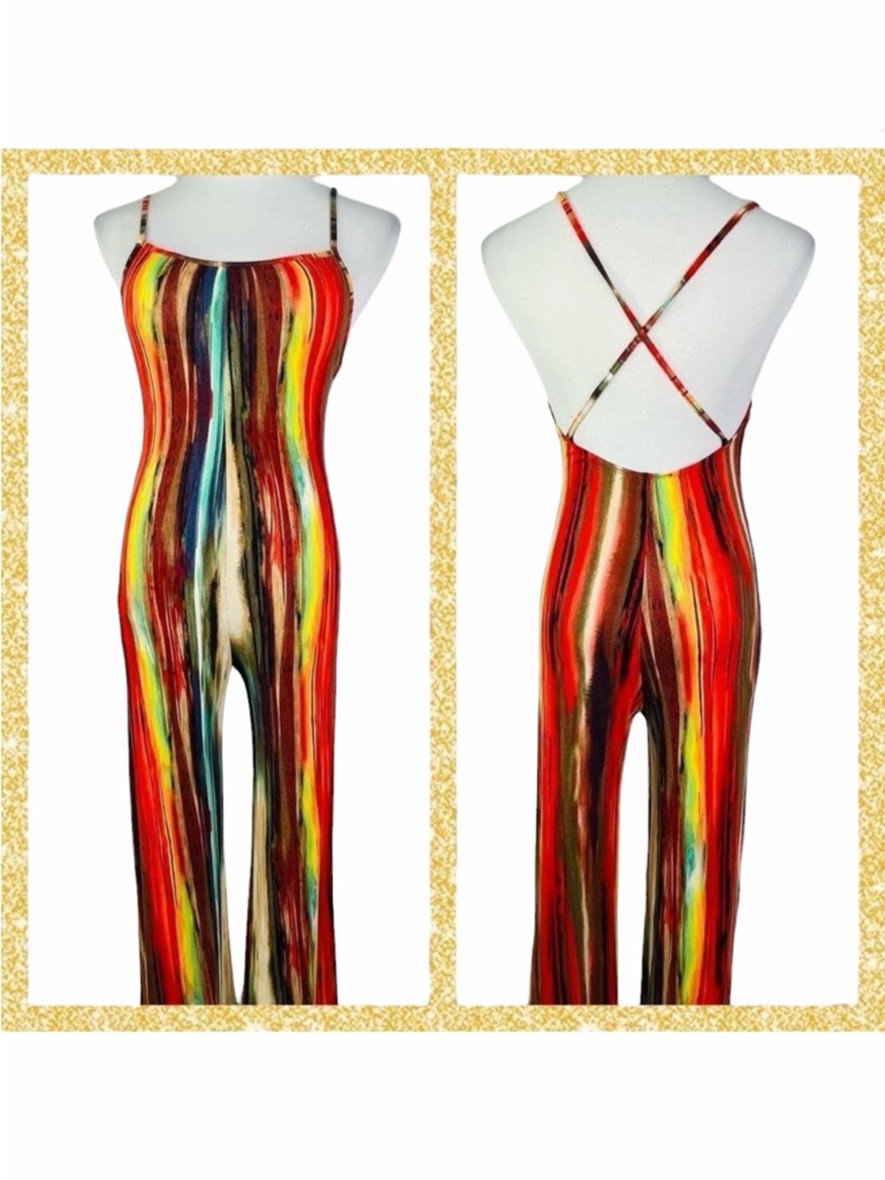 Codigo Multicolor Sleeveless Jumpsuit - Size Medium